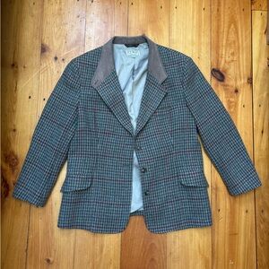 L.L. Bean Brown Suede Collar Blazer 100% wool
